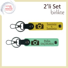 Objektifin Ardındaki Anılar, Kamera Temalı, Isme Yazılabilir Anahtarlık Takımı, Sarı-Açık Yeşil