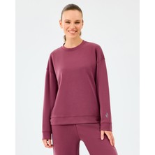 Skechers W Lounge Loose Crew Neck Sweatshirt Kadın Bordo Sweatshirt S2510052-3877