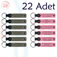 Kül Gri & Pembe, 22’li Set, Tarih ve Isimli Deri Hatıra, Şirket Açılış Törenine Değer Katan Hediye