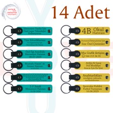 Koyu Turkuaz & Sarı, Kişiselleştirilebilir Anahtarlık, Kurumsal Konferanslara Hediye 14’lü Set