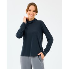Skechers W Turtle Neck Longsleeve Softluxe T-Shirt Kadın Siyah Tshirt S2520185-3817