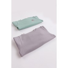 Erkek Çocuk 2'li Paket Kalın Arkası Baskılı  Sweatshirt