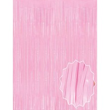 Narnuga Soft Pembe Püsküllü Kapı Perdesi - Parti, Baby Shower, Cinsiyet Partisi 1x2 M (4887)