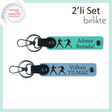 Ahenkle Dövüşenlere, Güç ve Zarafetin Buluştuğu, Isme Özel Anahtarlık, Turkuaz-Gök Mavi