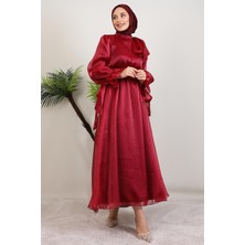 Mişa Tesettür Elbise Bordo