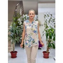 Punta Otantik LS8819D Kolsuz Pamukketen Cepli İtalyan Bluz Bej