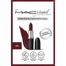 M.A.C M·A·C Sin Renkli Mat Ruj 3 G Kırmızı İpeksi Mat Bitiş ve Besleyici Özellik 773602341368