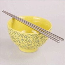 Metal Chopstick Paslanmaz Çelik Çin Çubuğu 5'li Set Yemek Çubukları