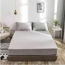 Mode More Gri Renkli %100 Pamuklu Penye Lastikli Çarşaf 180 x 200 cm Yerli Üretim