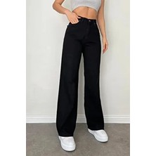 Carmela Siyah Extra Yüksek Bel Bol Paça Jean