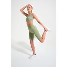 Formactive Kadın Fitilli Biker Spor Şort Dikişsiz Yüksek Bel Toparlayıcı - Spor & Günlük Giyim