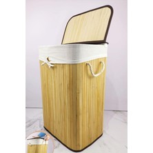 Dikdörtgen Bambu Çamaşır Sepeti Naturel CL-6002-01