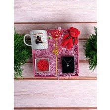 MARMORİ Kişiye özel fotograf retro baskı kupa sonsuzluk gülü kalp kolye mum peluş ayıcık sevgiliye hediye
