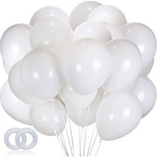 Balon Parlak Metalik Helyum Balon 10 Adet Beyaz Renk
