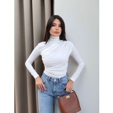 Omuz Bel Pile Detaylı Bluz