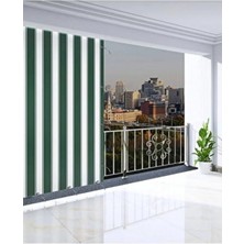 Balkon Perdesi Branda Kumaşı-Enxboy Yağmur Geçirmez-Kalın-Bağcıklı-Düğmeli Yeşil Beyaz