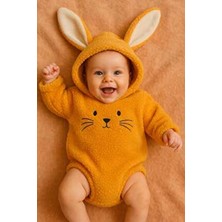 Kapüşonlu Bebek Peluş Çıtçıtlı Badi