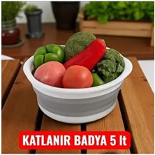 Herza House Katlanır Badya Çok Renkli Plastik Çamaşır Sepeti 5 lt Hacim ile Pratik Kullanım
