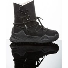 İmershoes Kadın Günlük Nubuk Deri Kar Bot Bootie Postal Içi Kürklü Düğmeli ve Bağcıklı Kaymaz Taban 501