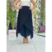 NC9802 Italyan Ipek Kapaklı Şalvar Pantolon Siyah