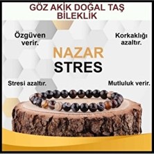 Sertifikalı Göz Akik Doğal Taş Bileklik 6 mm