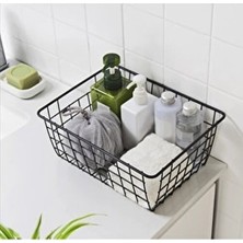Lefiev Lefi Ev Metal Çok Amaçlı Banyo Düzenleyici Organizer Siyah Renk ile Şık Tasarım