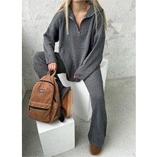 Belirtilmemiş Oversize Kazak Pantolon Takım Kadınlar İçin Esnek ve Rahat Tüm Sezon Kullanımı
