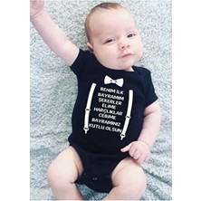 Bayramlık Zıbın Model 20223 Baskılı Bebek Body Zıbın