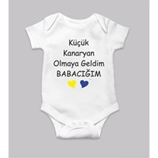 Venüs Dijital Kanarya Taraftar Baskılı %100 Pamuklu Çıtçıtlı Body Zıbın Unisex 0 - 3 Ay İçin Pratik Kullanım