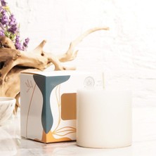 7x7 cm Bej Silindir Mum