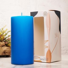 20X10 cm Mitr Mavi Silindir Mum