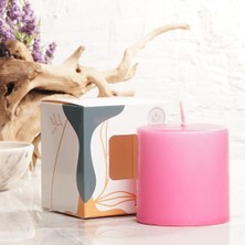 Mitr 7x7 cm Pembe Silindir Mum