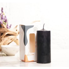 12X5 cm Mitr Siyah Silindir Mum