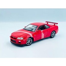 Welly Koleksiyontutkusu 1/24 Ölçek Nissan Gtr R34 Metal Gövde ile Detaylı Tasarım Model Araba