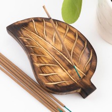 Yaprak Temalı Siyah Seramik Çubuk Tütsülük