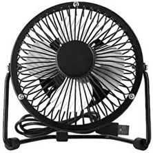 Masaüstü Metal Mini Sessiz Soğutucu Klima Fan Vantilatör USB Girişli Serinletici Beyaz -Siyah
