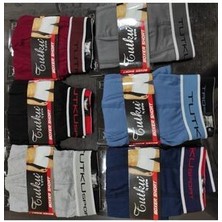 Tutku Erkek Boxer Desenli Paça Tipi Likralı Elastan 6'lı Paket Çok Renkli %34 Pamuklu