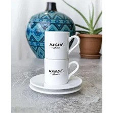 Kişiye Özel Ikili Isimli Türk Kahvesi Fincanı