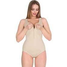 Form Time Kadın Ten Rengi Agraflı Çıtçıtlı Kalın Askılı Sıkılaştırıcı Badi Korse 2XL Poliamid Karışımlı