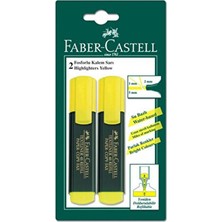 Stabilo Faber Castell Sarı Fosforlu Kalem 2 Adet Su Bazlı Parlak Renkli Kullanım İçin