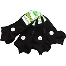 4 Adet Siyah Dikişsiz Bambu Erkek Patik Çorap