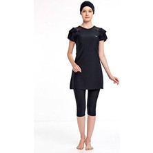 Omuzları Tül Detaylı Yarım Kollu Taytlı Mayo 3205