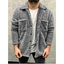 Insane Minds Unisex Pelüş Düğmeli Ceket Normal Kalıp Çift Cepli Casual Stil