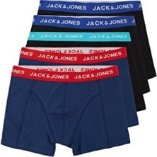 Jack & Jones Erkek 5'li Boxer Set Düz Desenli Dokuma Kumaş ile Rahat Kullanım