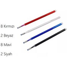 20 Adet Uçan Kalem 8 Mavi 8 Kırmızı 2 Siyah 2 Beyaz Orta Boy Uçan Kalem