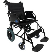 Comfort Plus Çelik Tekerlekli Sandalye | Katlanabilir Sırtlıklı, Refakatçi Frenli ve Emniyet Kemerli DM-863-12