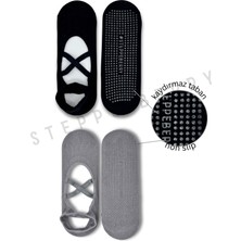 Steppe Berry 2 Çift Çapraz Bantlı Premium Pilates ve Yoga Çorabı