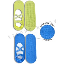 2 Çift Çapraz Bantlı Premium Pilates ve Yoga Çorabı