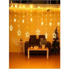 Ledison Dekoratif Yıldız Perde LED Işıklar Animasyonlu Fişli Sarkıt Renkli Tasarım