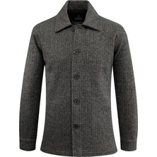 Çizgi Triko Erkek Kışlık Kumaş Hırka Çizgili Desenli Klasik Kalıp - 5234G
